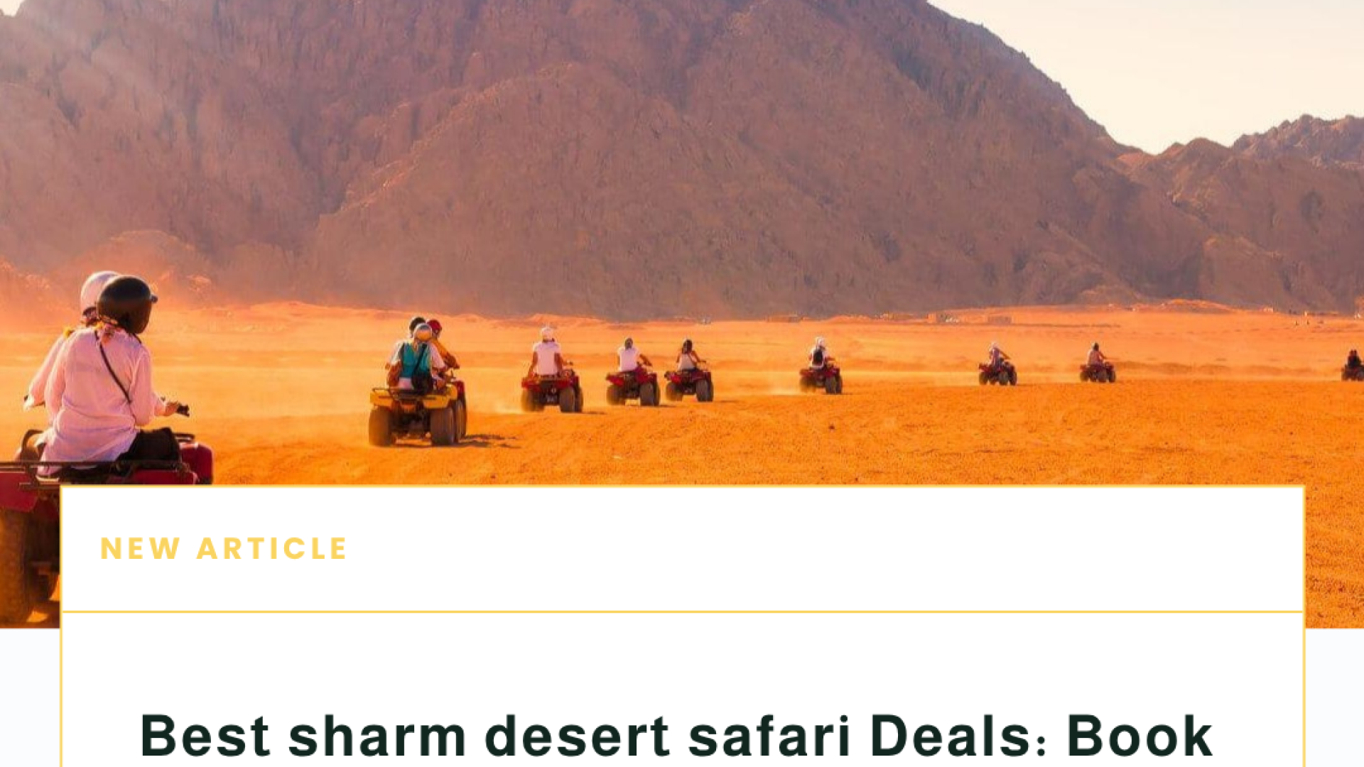 Best sharm desert safari Deals: Book Your Trip at VIP Sharm